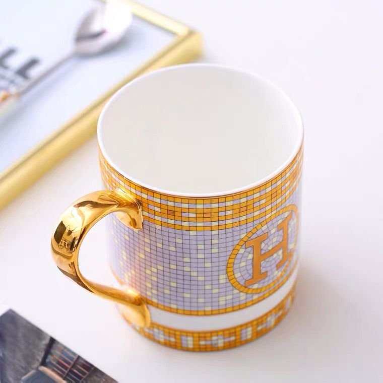 Hermes single Mug with Golden H logo - Hermes Mug | Buy Online in UAE